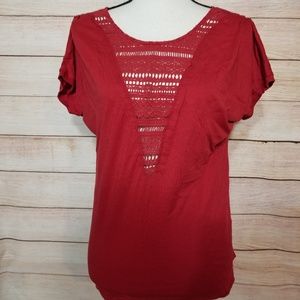 Tiny Anthropologie Red top (19-024)